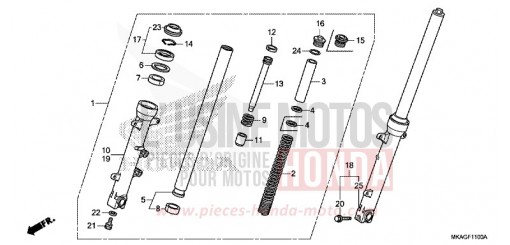 FOURCHETTE AVANT NC750SAJ de 2018